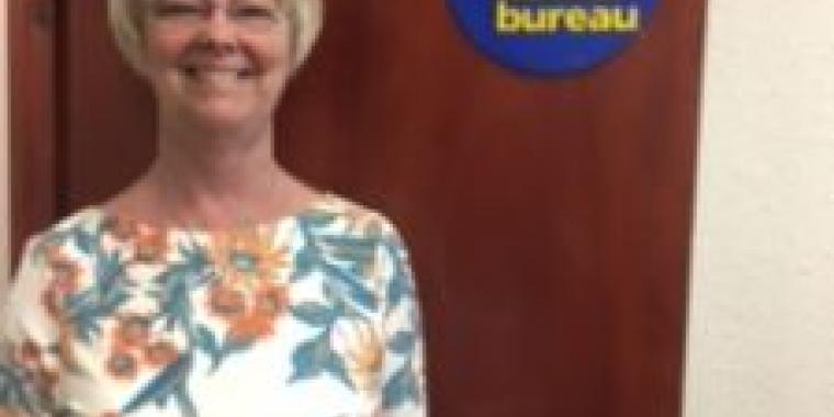 Ellen Phillips: Director, Motherwell and Wishaw Citizens Advice Bureau with her new award.